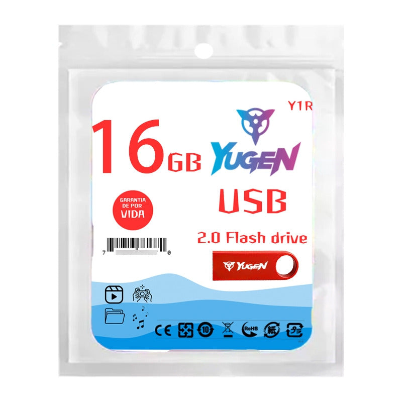 Paquete 20 Memoria Usb 16gb Colores Mayoreo Metálica Yugen Rojo Y1