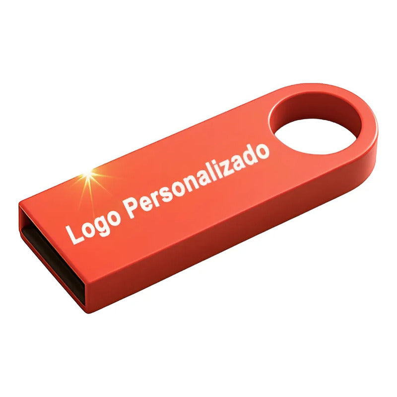250 Memorias Usb 16gb Personalizadas Logo Laser Metal Rojo Rojo Y1