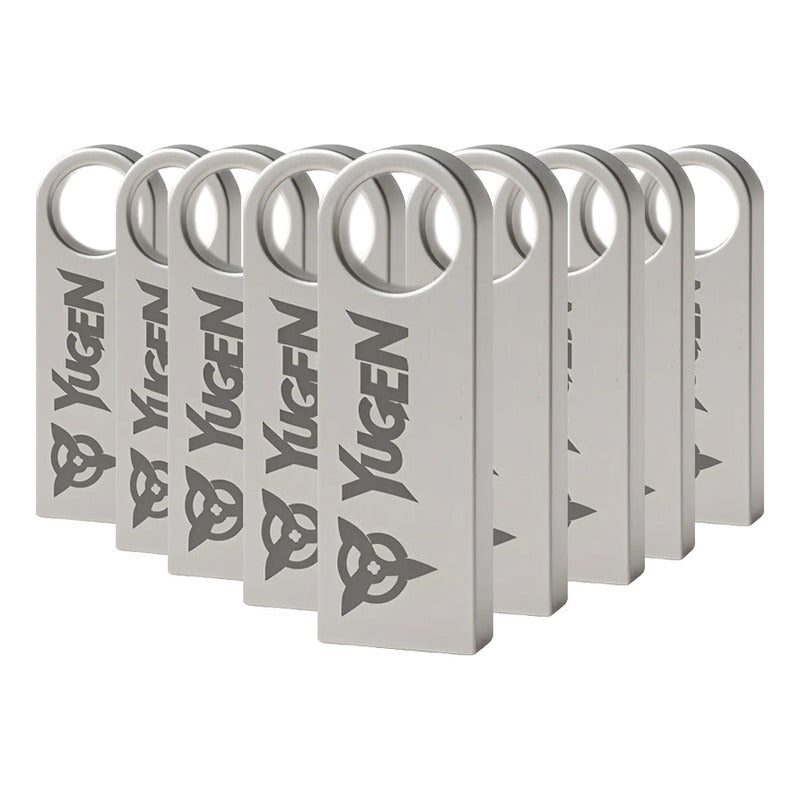 Paquete 30 Memoria Usb 16gb Colores Mayoreo Metálica Yugen Plateado Y1
