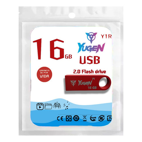 Kit  40 Memorias Usb 16gb Metalica Usb 2.0 Yugen  Roja Y1r Rojo Y1r