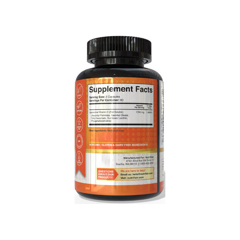Nutriflair Liposomal Vitamina C Antioxidante 180 Capsulas Sabor Naranja
