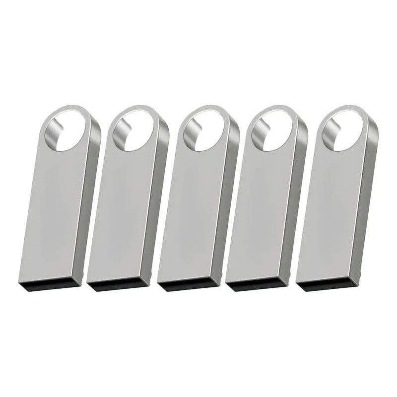 Kit 5 Memorias Usb 16gb 2.0 Bulk Sft Plateada A Granel Plateado Liso