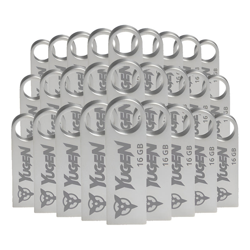 20 Memoria Usb 2.0 16gb Metal Granel Mayoreo Barata Plata Y1 Plateado