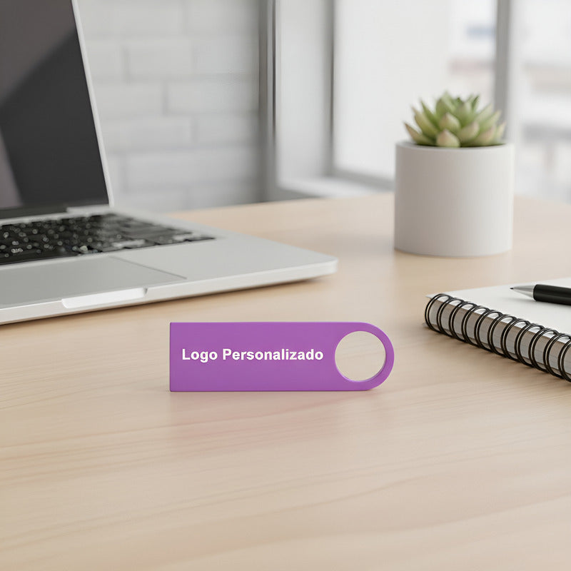 Kit 100 Memorias Usb 4gb Personalizadas Logo Laser Metal Violeta Y1p