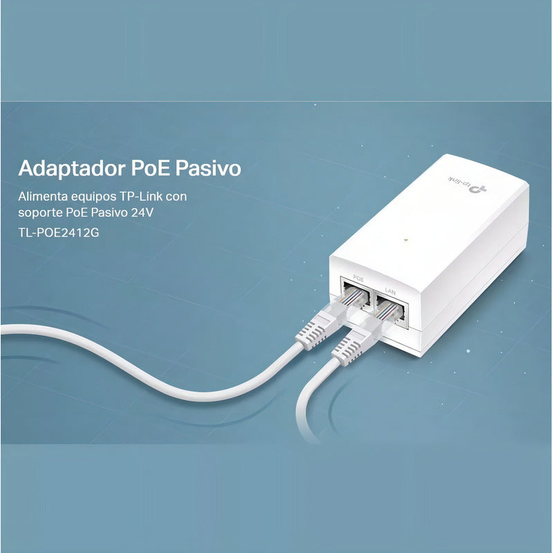 Adaptador Poe 24v Tp Link Poe2412g Pasivo Gigabit 1000mbps