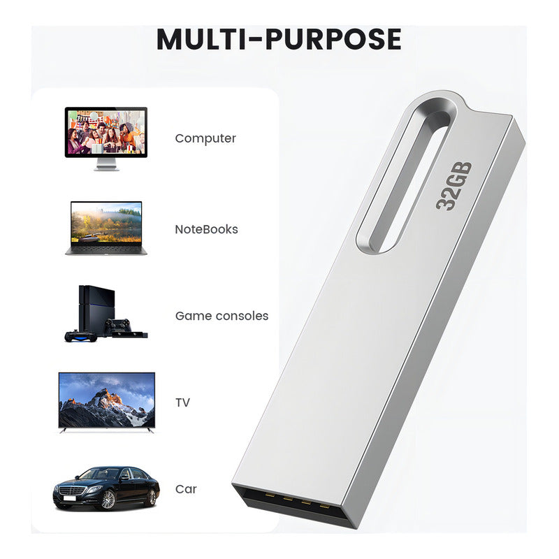 Memorias Usb 2.0 De 32gb Plateadas, 5 Piezas Plateado