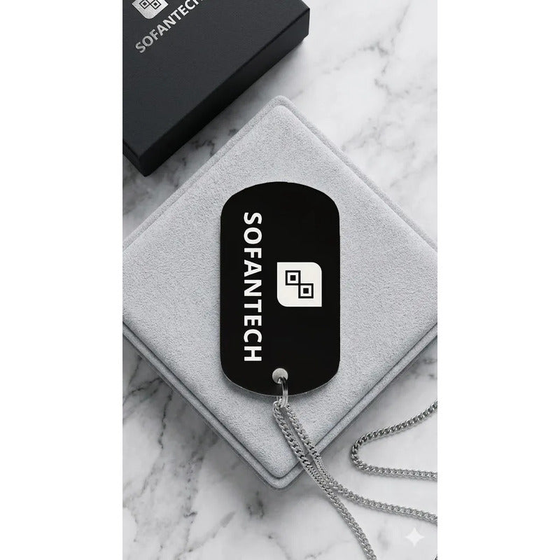 Dije Personalizado Identificación Grabado Láser Placa Negro