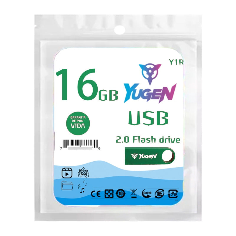 Paquete 20 Memoria Usb 16gb Colores Mayoreo Metálica Yugen Verde Y1