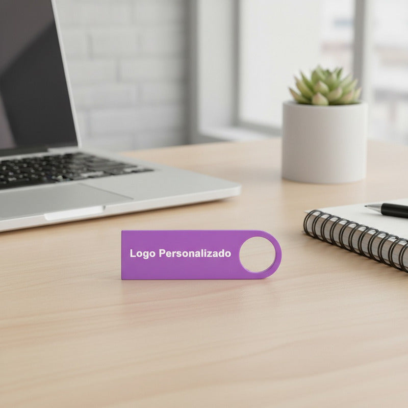 55 Memorias Usb 16gb Personalizadas Logo Laser Metal Morado Y1