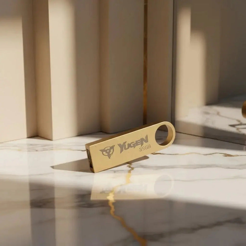 Paquete 100 Memoria Usb 8gb A Granel Metálica Mayoreo Yugen Dorado Y1