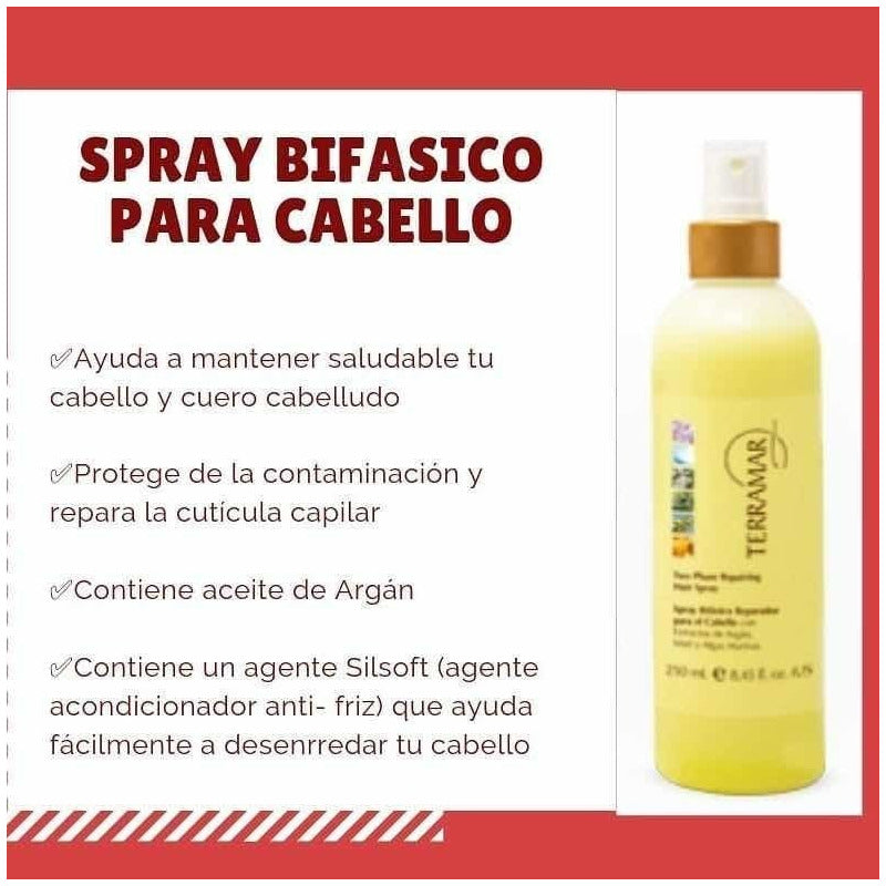Spray Bifasico Reparador Para Cabello Terramar /sa