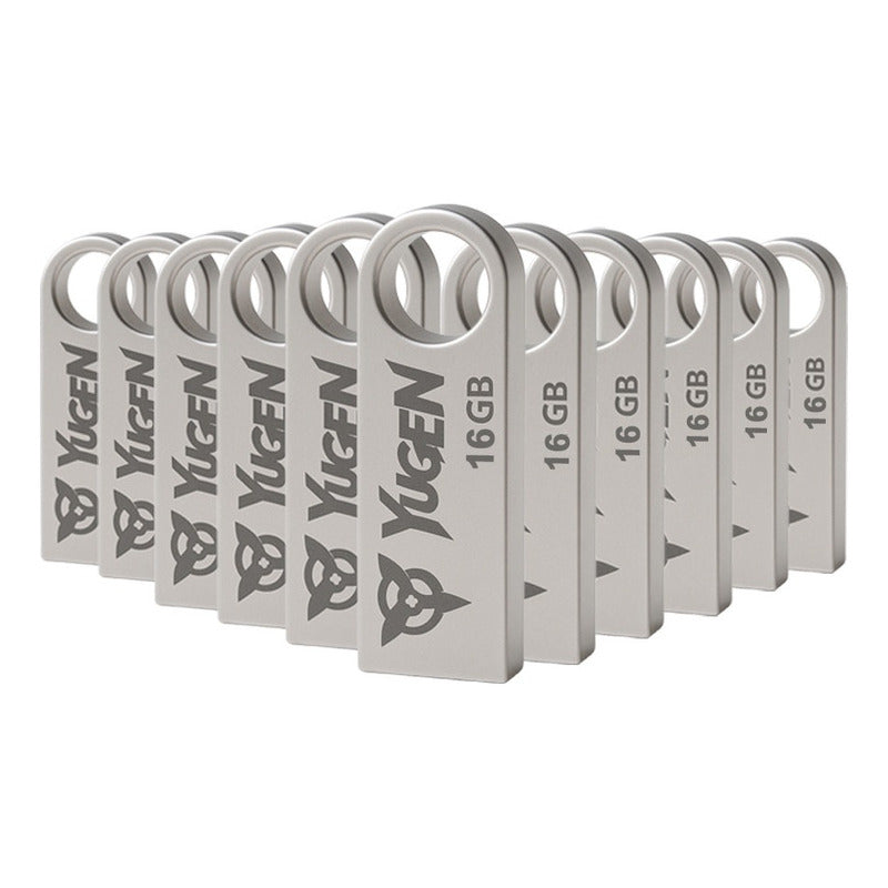 Kit  20 Memorias Usb 16gb Metalica Usb 2.0 Yugen  Y1 Plateado Y1