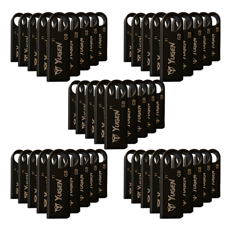 Kit 50 Memoria Usb 8gb Metalica Negro Bulk Suelta Nuevas Y1b Negro Y1b