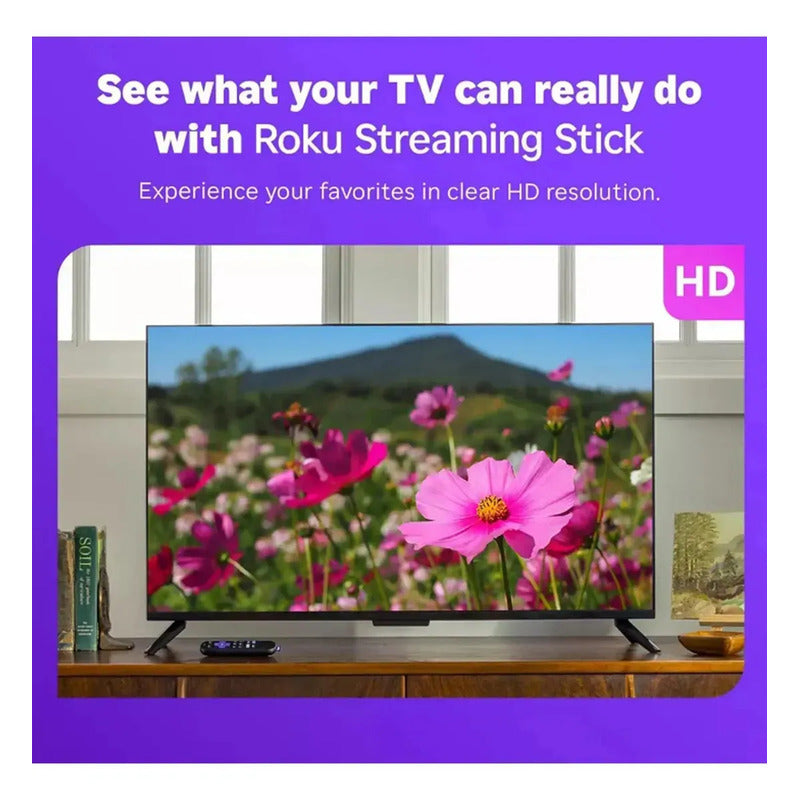Roku Streaming Stick 3840br 2025 Para Tv Hd Y Modo De Auriculares Con Control De Voz Completo Negro