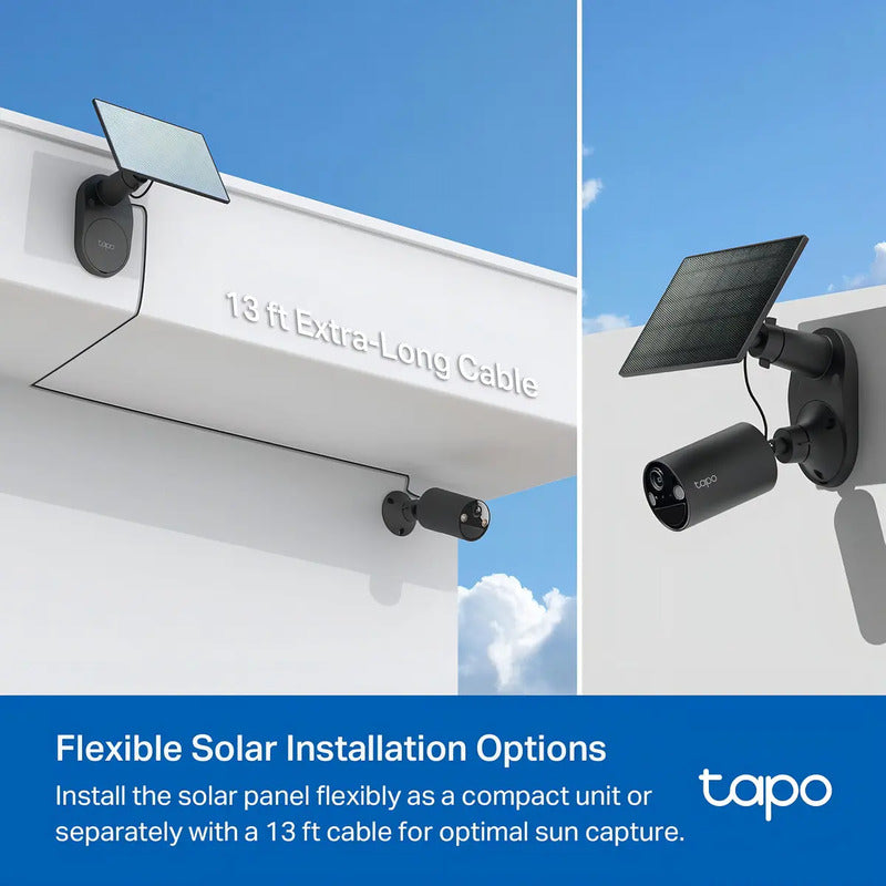 Kit Tapo Solarcam C403 Panel De Cámara Con Batería Para Ext Color Negro