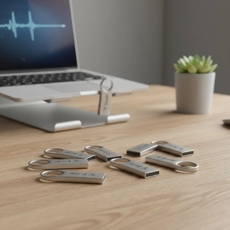 Paquete 30 Memoria Usb 8gb A Granel Metálica Mayoreo Yugen Plateado Y17