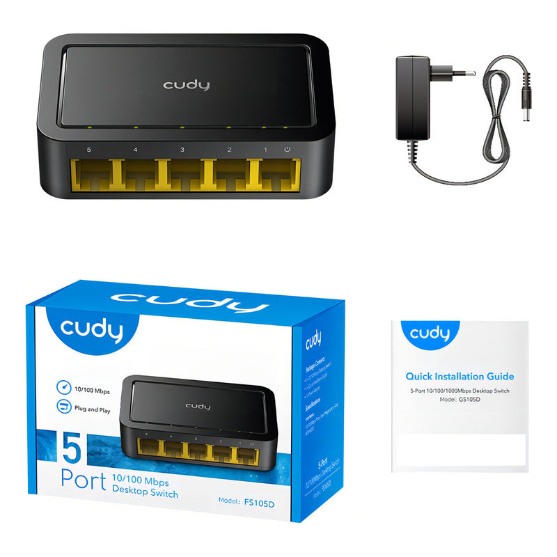 Switch Cudy Fs105d 5 Puertos 10/100 Mbps Carcasa Plástica