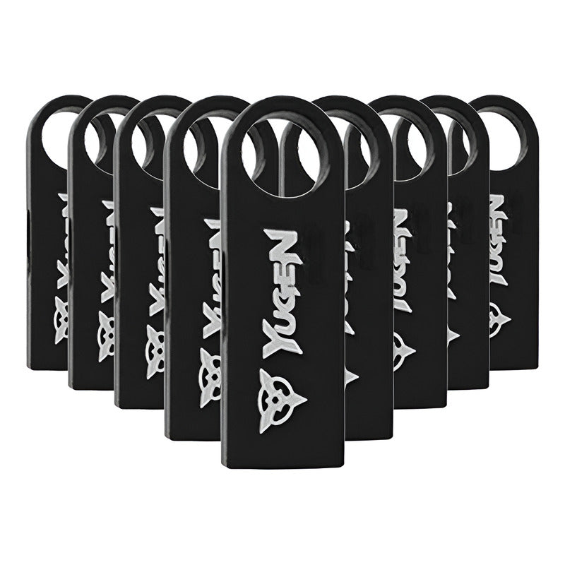 Paquete 10 Memoria Usb 8gb A Granel Metálica Mayoreo Yugen Negro Y1