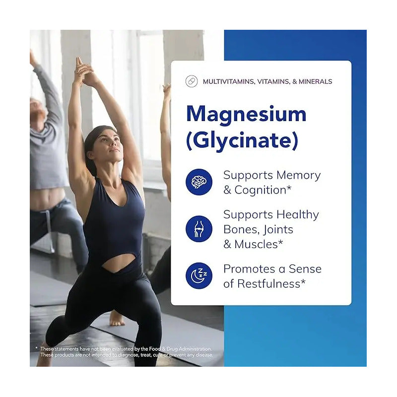 Glicinato De Magnesio Pure Encapsulations Alta Absorción Sin Sabor 90 Cápsulas