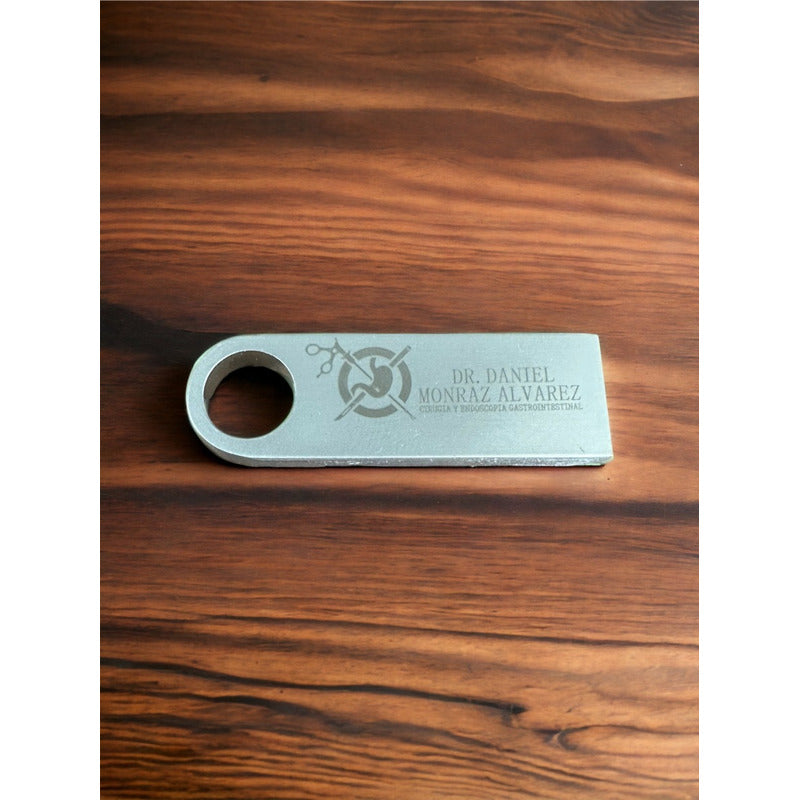 15 Memorias Usb 16gb  Personalizadas 2 Lados 2 Logos Laser Plateado Doble Logo