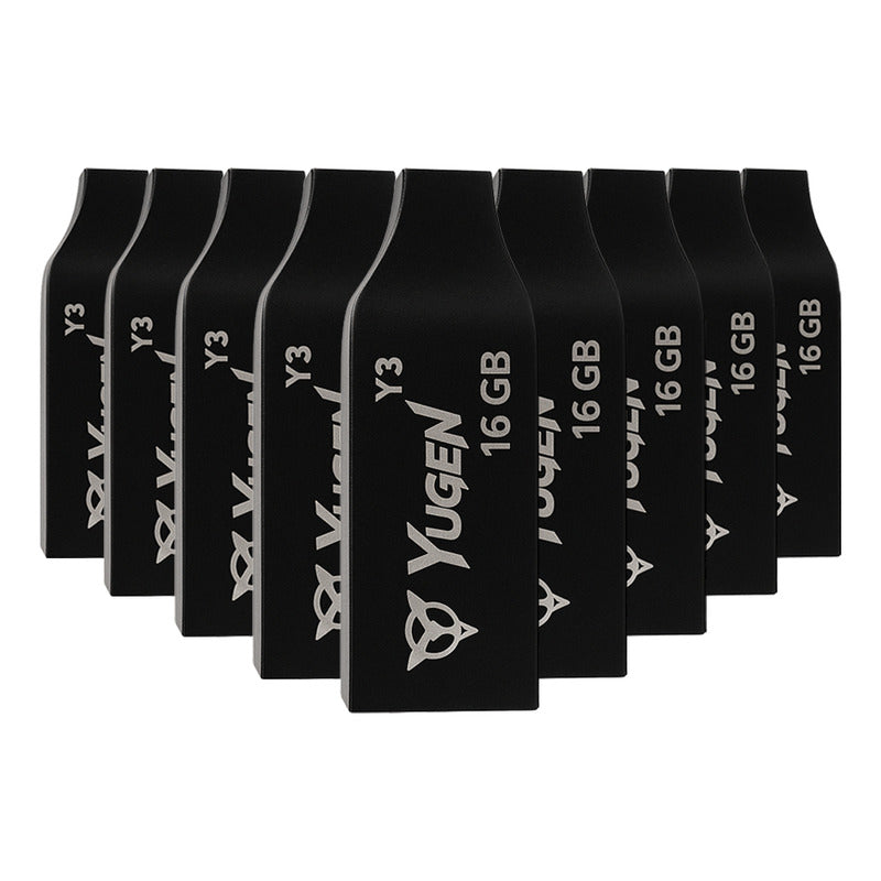 Kit  30 Memorias Usb 16gb Metalica Usb 2.0 Yugen  Negro Y3b Negro Y3b