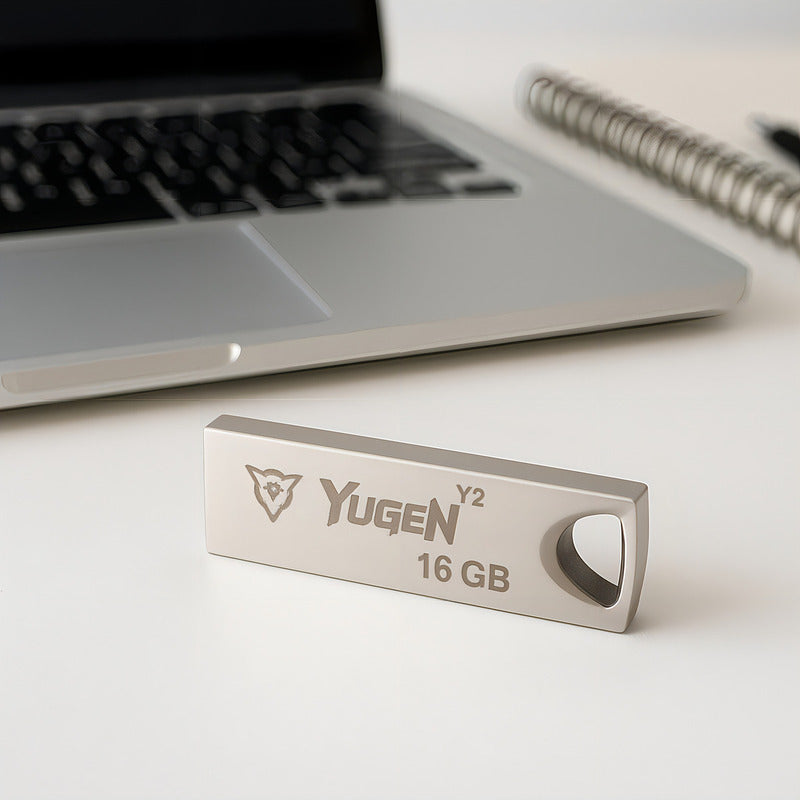 Paquete 50 Memorias Usb 16gb Mayoreo Yugen Metalica Plateada Color Plateado Liso