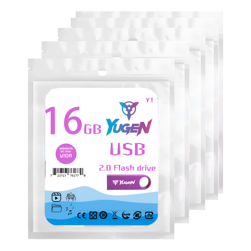 Paquete 20 Memoria Usb 16gb Colores Mayoreo Metálica Yugen Violeta Y1
