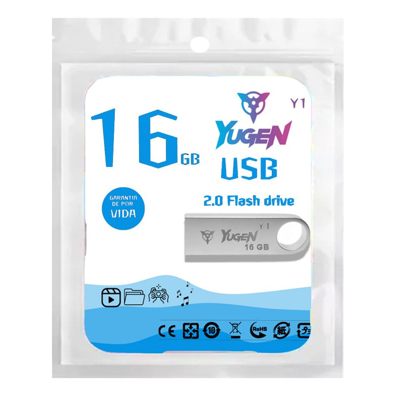 Kit  20 Memorias Usb 16gb Metalica Usb 2.0 Yugen  Y1 Plateado Y1