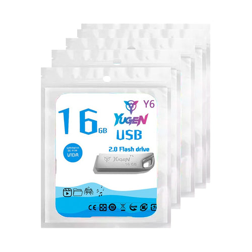 Kit  30 Memorias Usb 16gb Metalica Usb 2.0 Yugen  Plata Y6 Plateado Y6