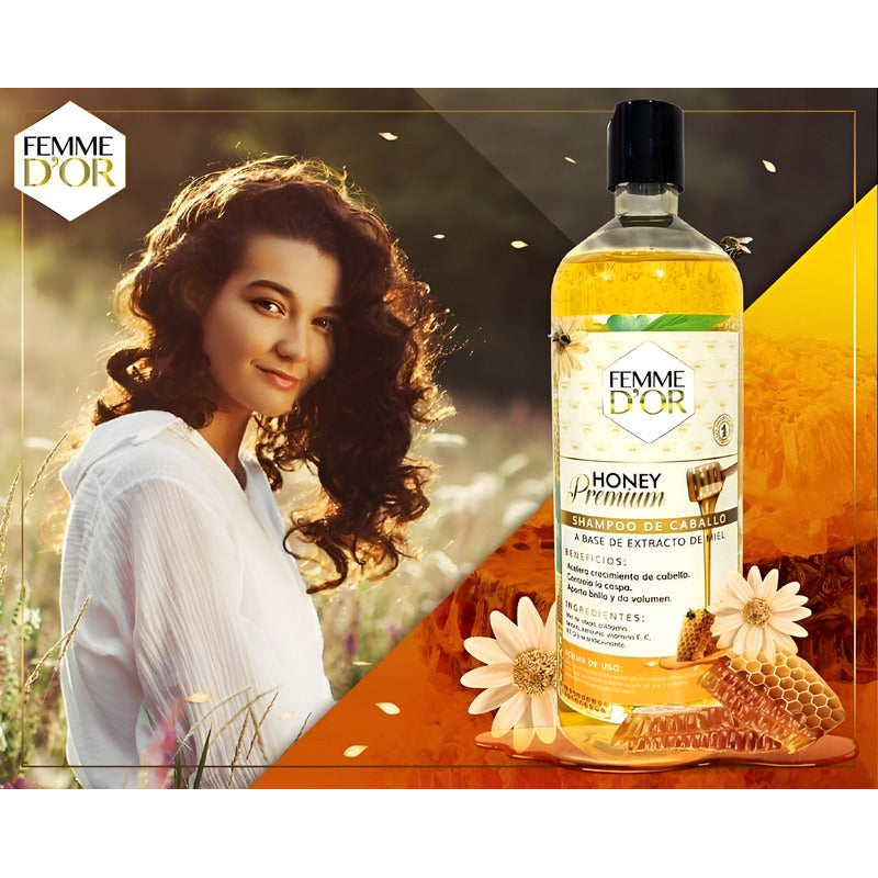Shampoo De Caballo Miel Caléndula Sedosidad Femme D'or /sa