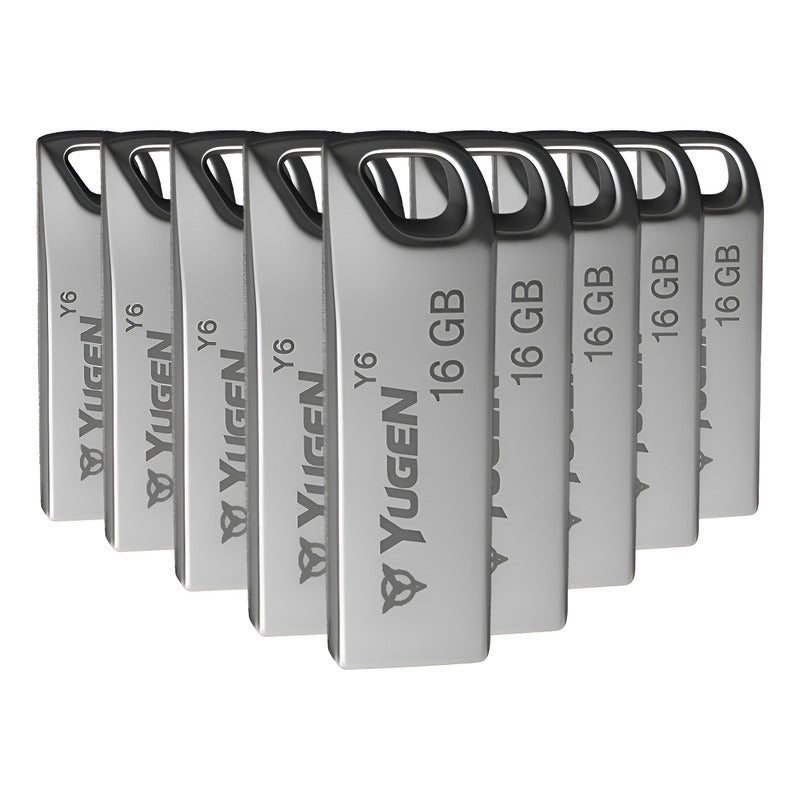 Kit  10 Memorias Usb 16gb Metalica Usb 2.0 Yugen  Plata Y6 Plateado Y6