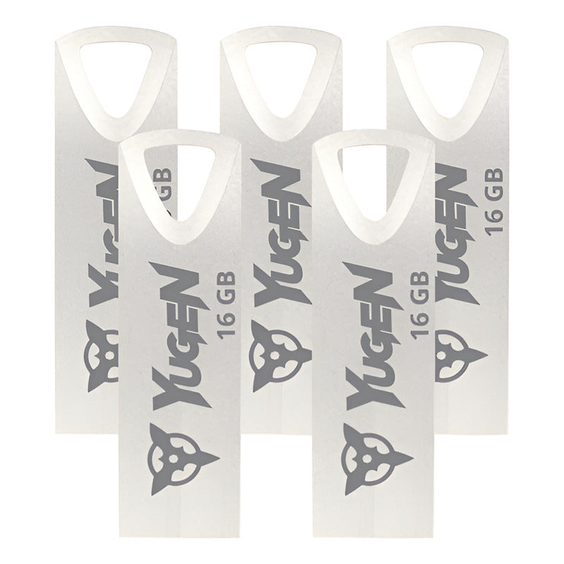 Paquete 50 Memorias Usb 16gb Mayoreo Yugen Metalica Plata Y2 Plateado2 Liso