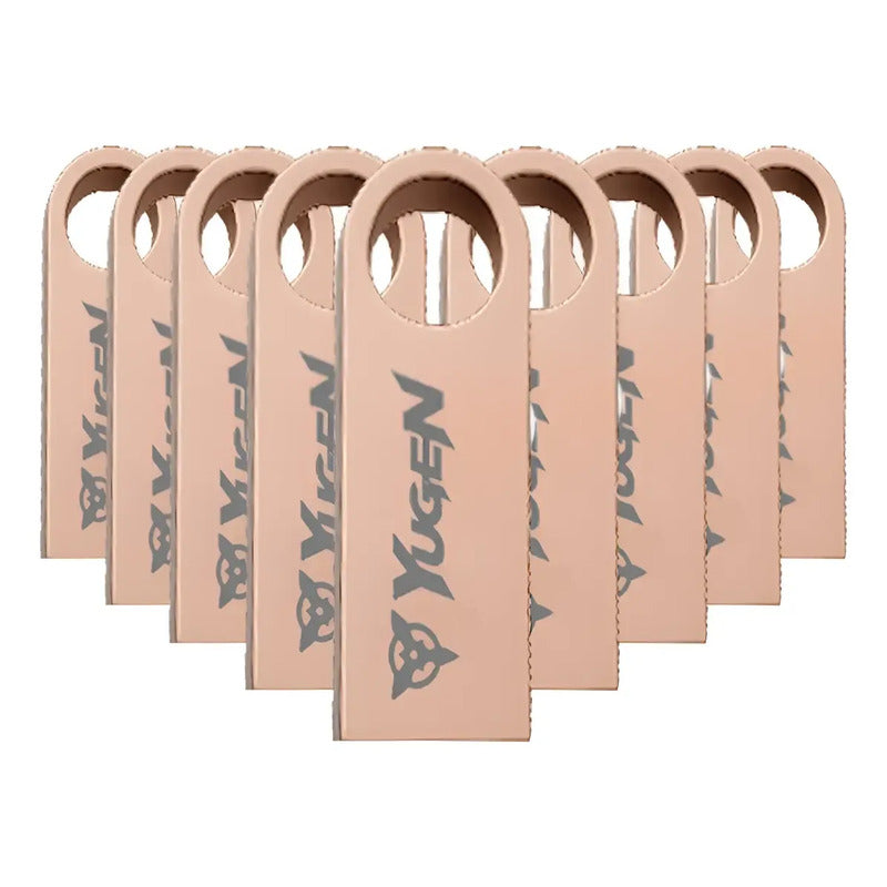 Paquete 100 Memoria Usb 8gb A Granel Metálica Mayoreo Yugen Oro Rosa Y1