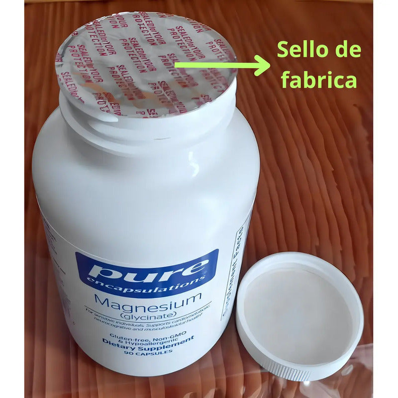 Glicinato De Magnesio Pure Encapsulations Alta Absorción Sin Sabor 90 Cápsulas