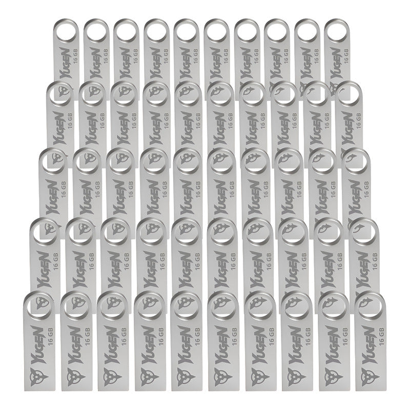 Paquete 50 Memorias Usb 16gb Mayoreo Yugen Metalica Plata Y1 Gris Liso